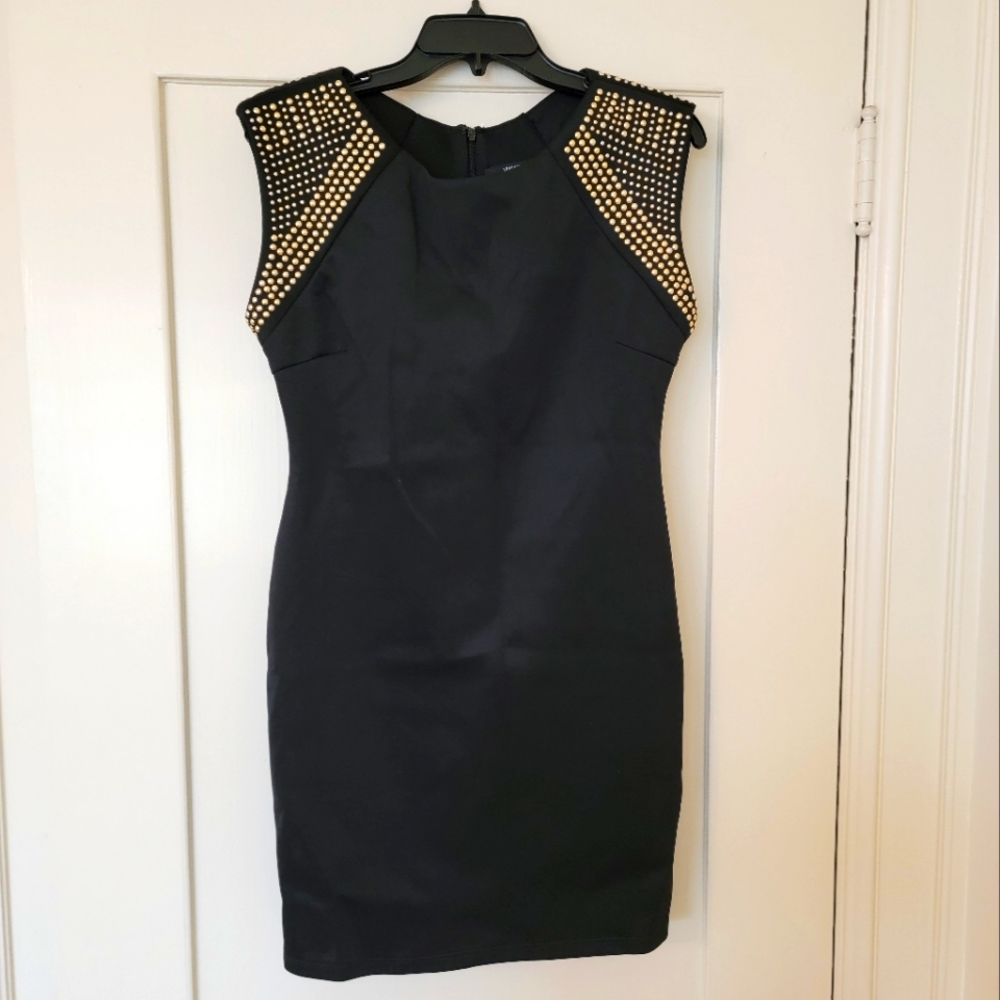 NWT Forever 21 Black Club Dress w/ Gold Studs Size L